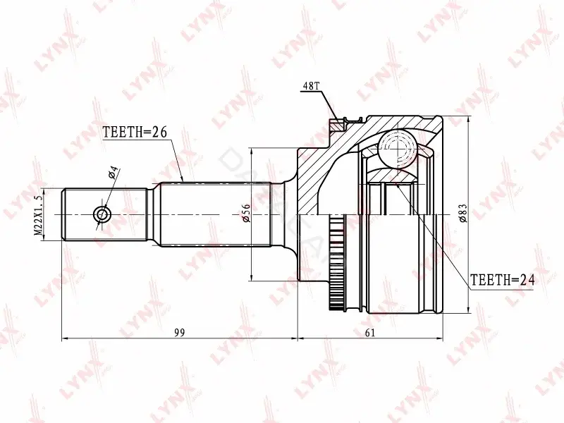 Шрус LYNXAUTO CO-7504A