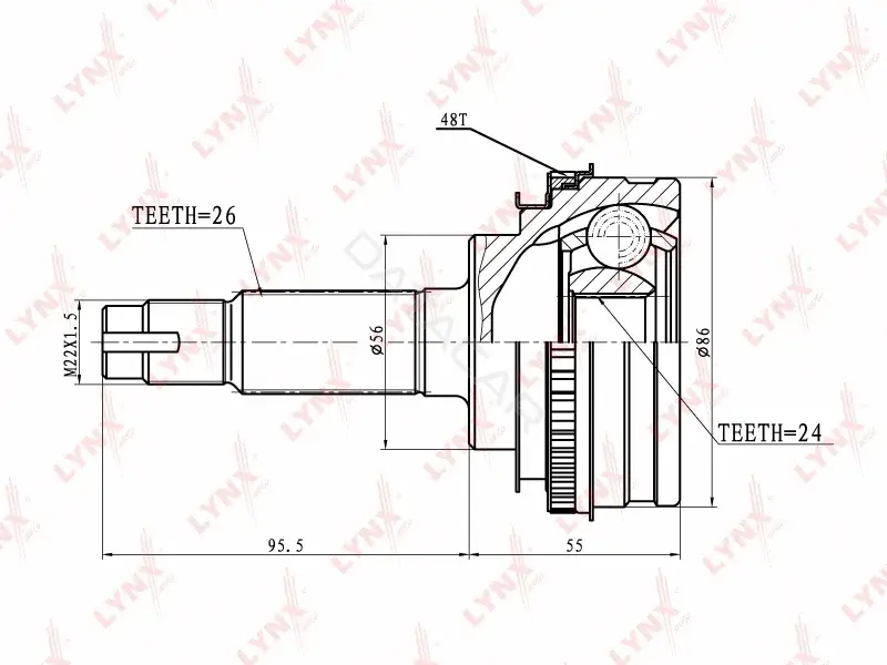 Шрус LYNXAUTO CO-7509A