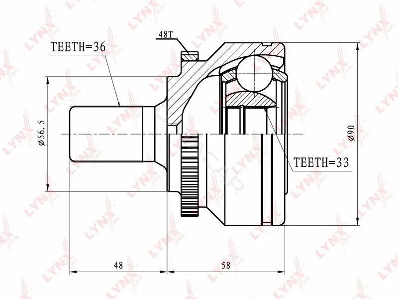 Шрус LYNXAUTO CO-7801A