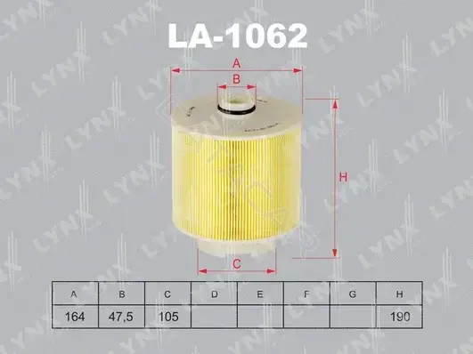 Воздушный фильтр LYNXAUTO LA-1062