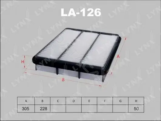 Воздушный фильтр LYNXAUTO LA-126