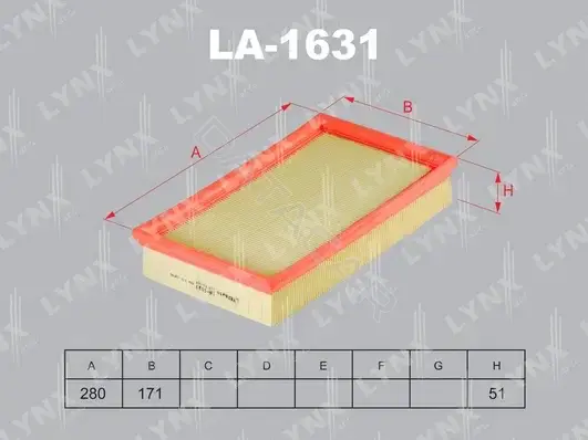 Воздушный фильтр LYNXAUTO LA-1631