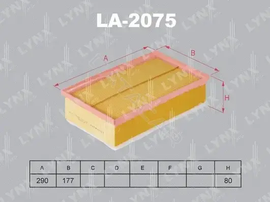 Воздушный фильтр LYNXAUTO LA-2075