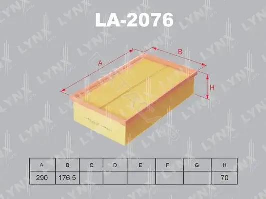Воздушный фильтр LYNXAUTO LA-2076