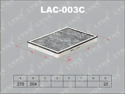 Фильтр салонный LYNXAUTO LAC-003C