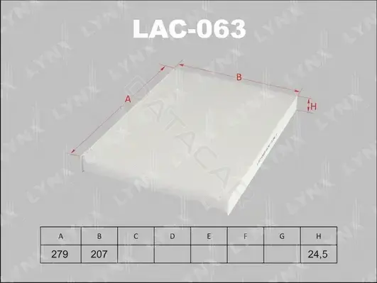 Фильтр салонный LYNXAUTO LAC-063