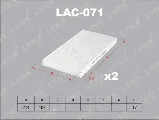 Фильтр салонный LYNXAUTO LAC-071