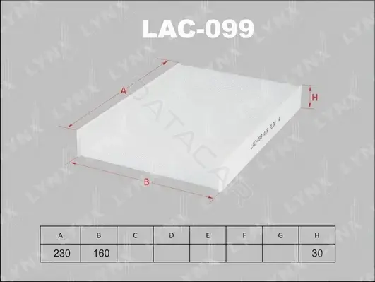 Фильтр салонный LYNXAUTO LAC-099