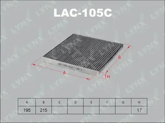 Фильтр салонный LYNXAUTO LAC-105C