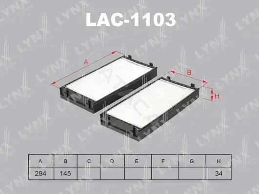 Фильтр салонный LYNXAUTO LAC-1103