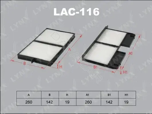 Фильтр салонный LYNXAUTO LAC-116