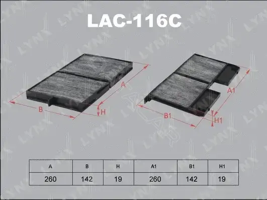 Фильтр салонный LYNXAUTO LAC-116C