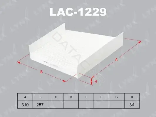 Фильтр салонный LYNXAUTO LAC-1229