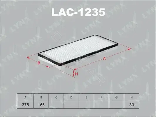 Фильтр салонный LYNXAUTO LAC-1235