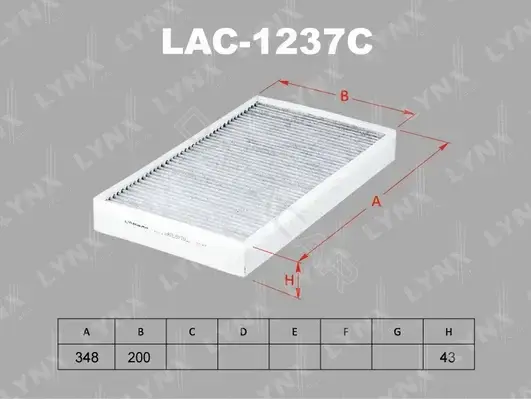 Фильтр салонный LYNXAUTO LAC-1237C