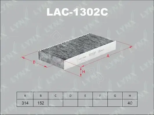 Фильтр салонный LYNXAUTO LAC-1302C