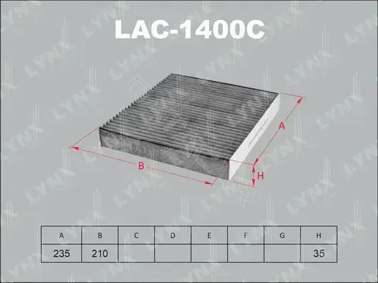 Фильтр салонный LYNXAUTO LAC-1400C