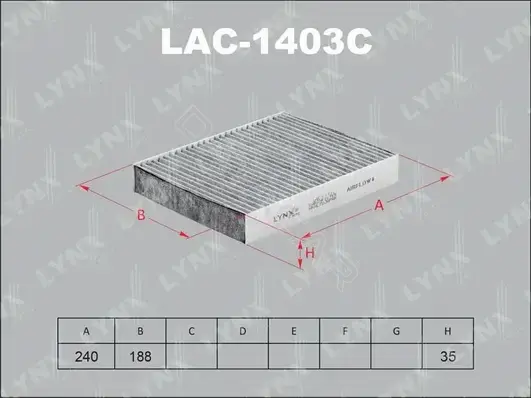 Фильтр салонный LYNXAUTO LAC-1403C