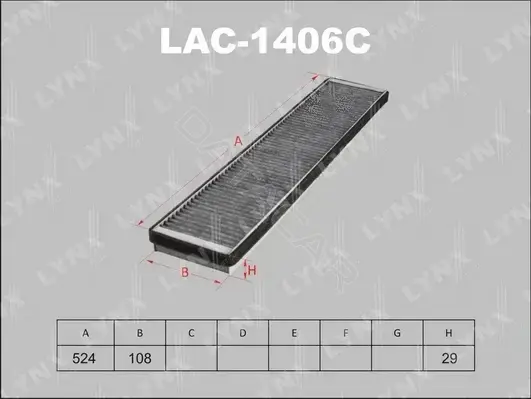 Фильтр салонный LYNXAUTO LAC-1406C