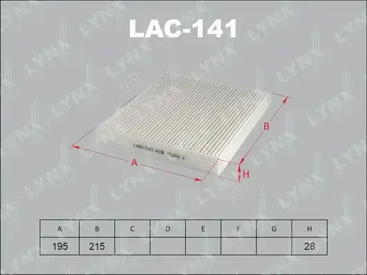 Фильтр салонный LYNXAUTO LAC-141