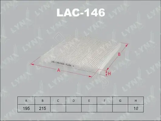 Фильтр салонный LYNXAUTO LAC-146
