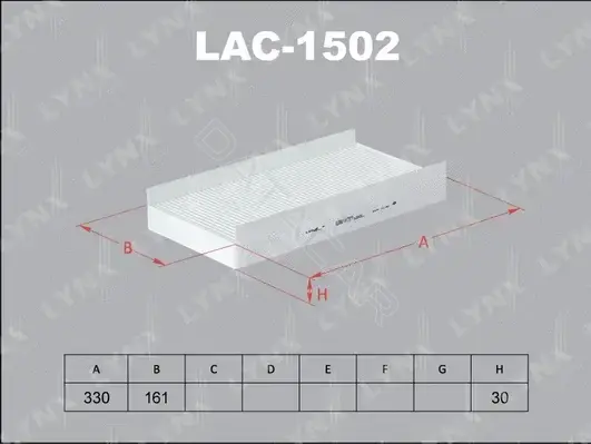Фильтр салонный LYNXAUTO LAC-1502