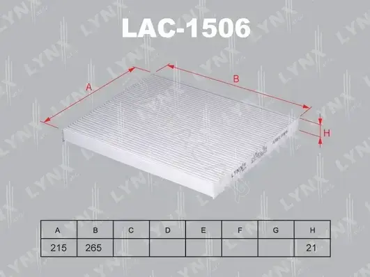 Фильтр салонный LYNXAUTO LAC-1506