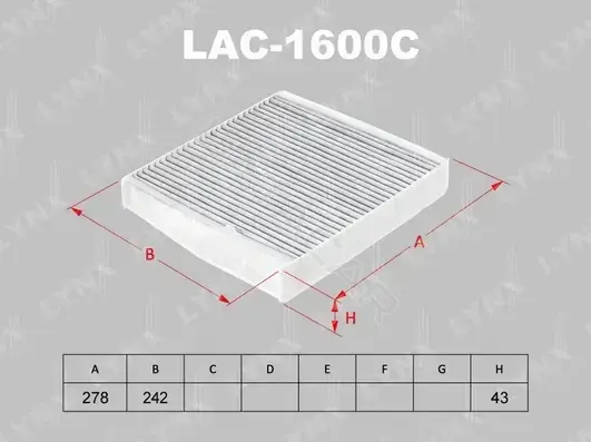 Фильтр салонный LYNXAUTO LAC-1600C