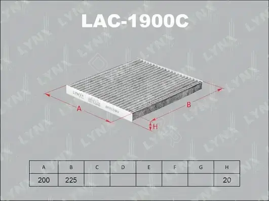 Фильтр салонный LYNXAUTO LAC-1900C