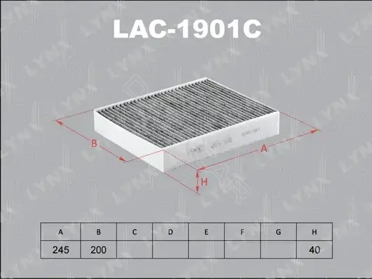 Фильтр салонный LYNXAUTO LAC-1901C