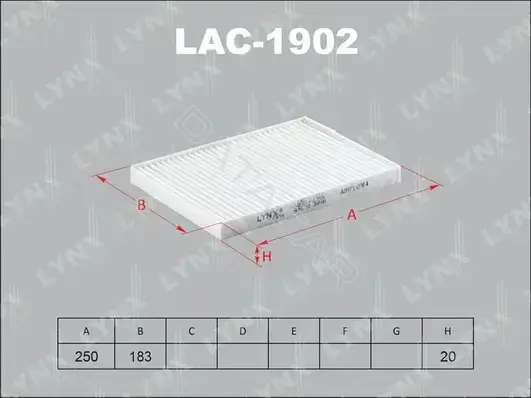 Фильтр салонный LYNXAUTO LAC-1902