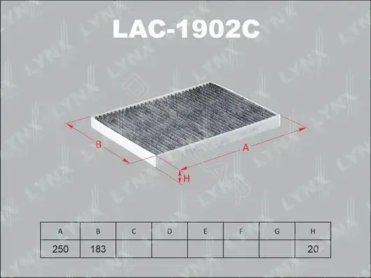 Фильтр салонный LYNXAUTO LAC-1902C