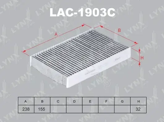 Фильтр салонный LYNXAUTO LAC-1903C