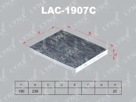 Фильтр салонный LYNXAUTO LAC-1907C