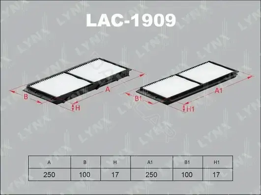 Фильтр салонный LYNXAUTO LAC-1909