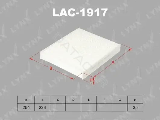 Фильтр салонный LYNXAUTO LAC-1917