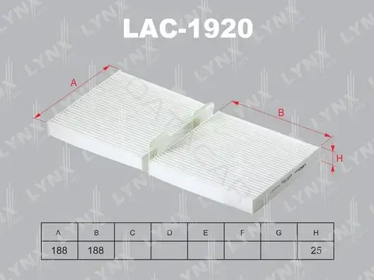 Фильтр салонный LYNXAUTO LAC-1920