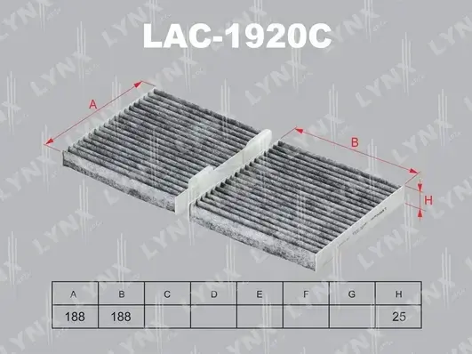 Фильтр салонный LYNXAUTO LAC-1920C
