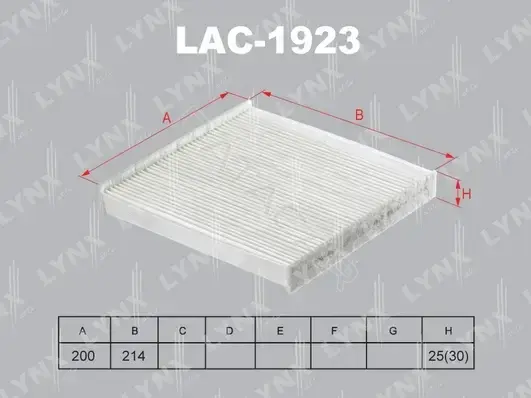 Фильтр салонный LYNXAUTO LAC-1923