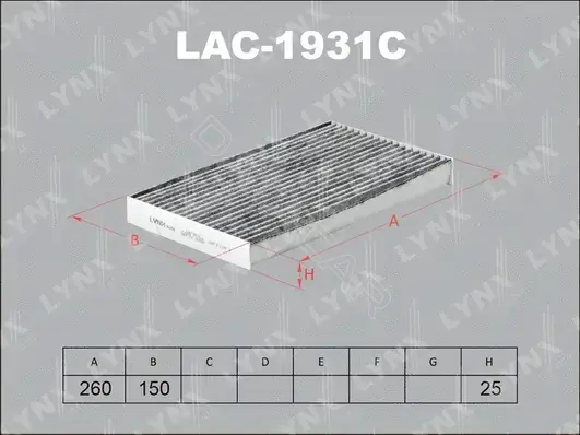 Фильтр салонный LYNXAUTO LAC-1931C