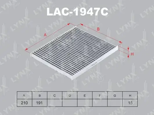 Фильтр салонный LYNXAUTO LAC-1947C