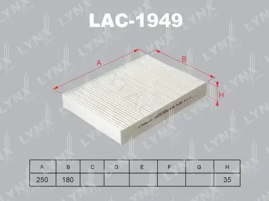 Фильтр салонный LYNXAUTO LAC-1949