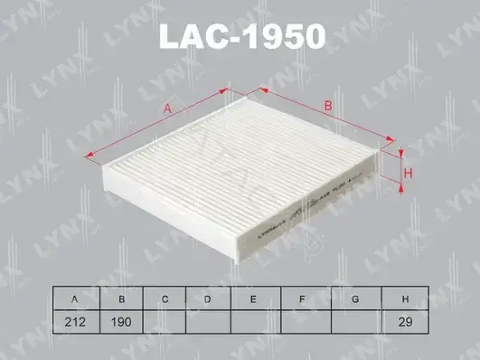 Фильтр салонный LYNXAUTO LAC-1950