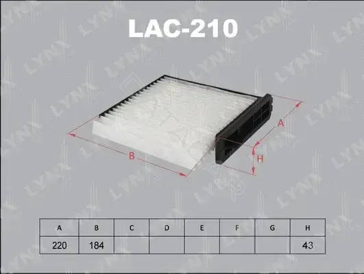 Фильтр салонный LYNXAUTO LAC-210