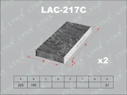 Фильтр салонный LYNXAUTO LAC-217C