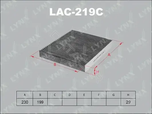Фильтр салонный LYNXAUTO LAC-219C
