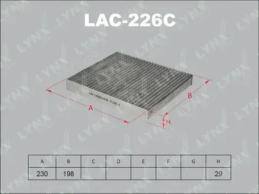 Фильтр салонный LYNXAUTO LAC-226C