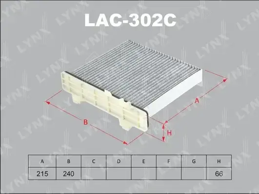 Фильтр салонный LYNXAUTO LAC-302C