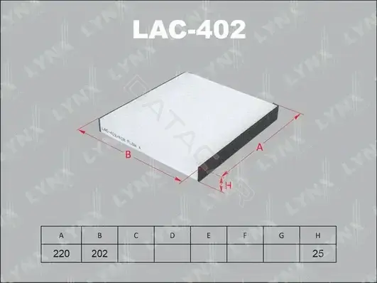 Фильтр салонный LYNXAUTO LAC-402