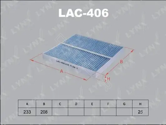 Фильтр салонный LYNXAUTO LAC-406